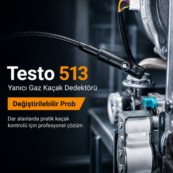 Testo 513 Yanıcı Gaz Kaçak Dedektörü | Değiştirilebilir Problu