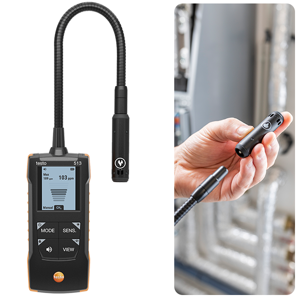 Testo 513 Yanıcı Gaz Kaçak Dedektörü | Değiştirilebilir Problu