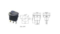 IC-132 Yuvarlak Nokta Işıklı Anahtar ON-OFF 3P 220 Volt KCD1-8-101EN
