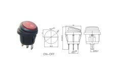 IC-131W 220 Volt Yuvarlak Işıklı Anahtar Su Geçirmez