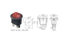 IC-131-4 Yuvarlak Işıklı Anahtar ON-OFF 4P