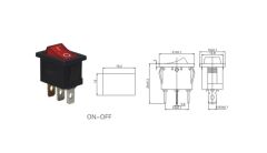 IC-118 Mini Işıklı Anahtar 3P