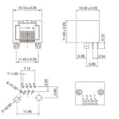 12mm Sarı RJ45 Soket