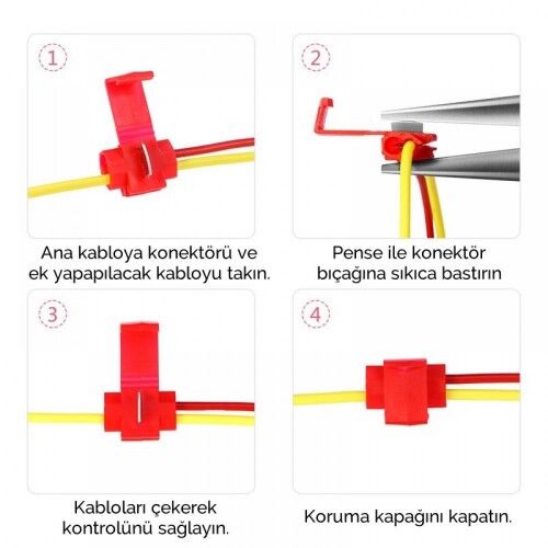 Kilitli Scotch Kablo Birleştirici Kırmızı