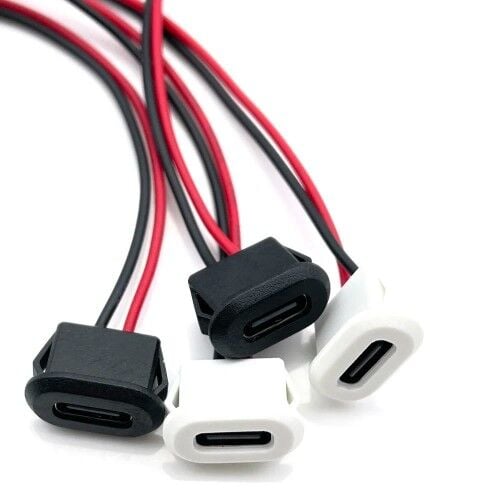 2 Pin Type C Usb Uzatma Kablosu 10cm Siyah