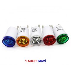 AC 220V Voltmetre Yuvarlak Mavi EU Plug