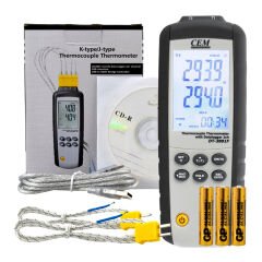Cem DT-38F Sıcaklık Kayıt Cihazı 2 Kanallı Datalogger