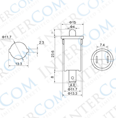 IC-187A Kapak Switch Ø12mm (ters) Normalde Kapalı Kontak PBS-25B