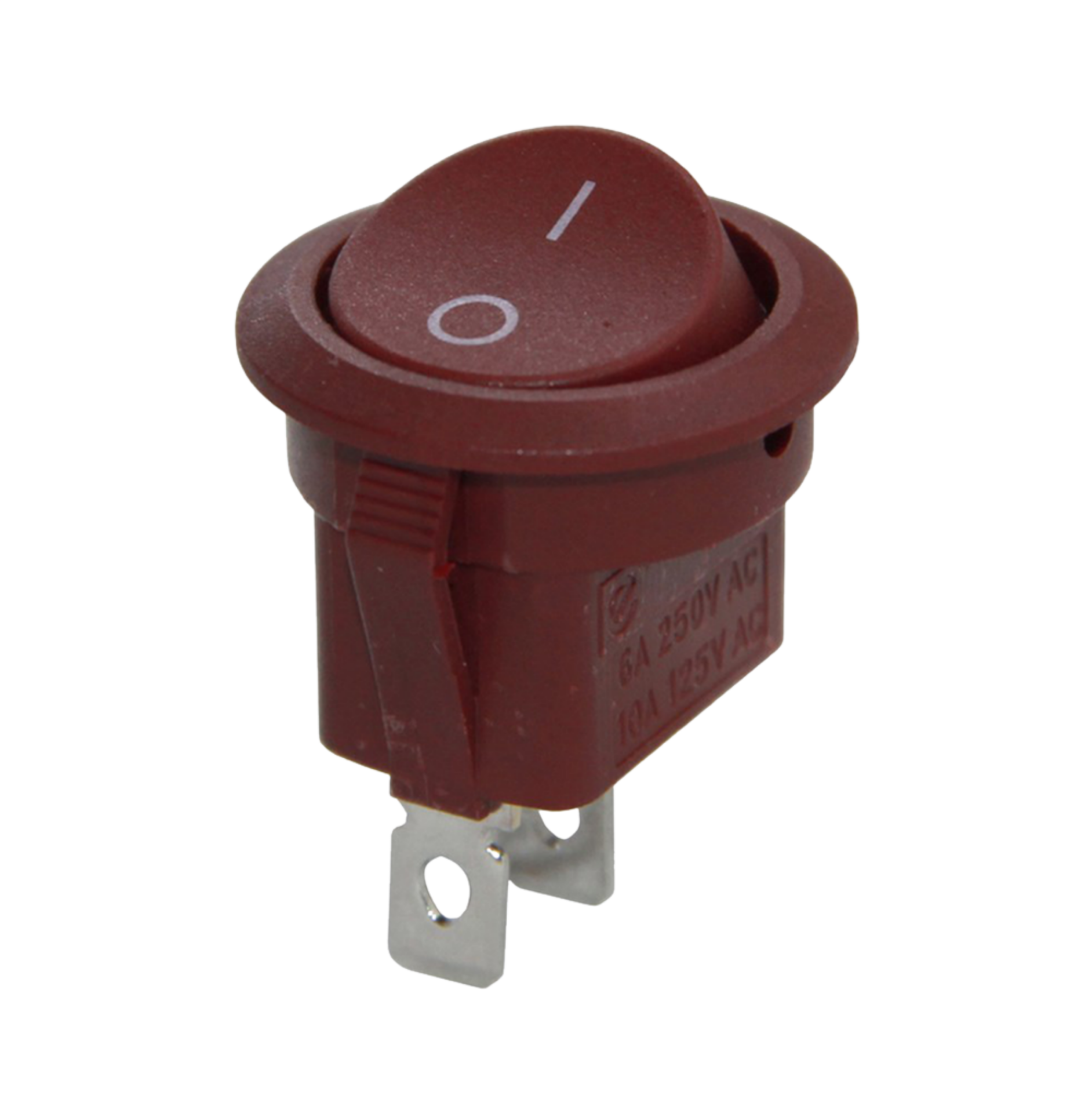 IC-133C-2 Yuvarlak Işıksız Anahtar ON-OFF 2P Koyu Kahve