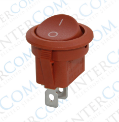 IC-133C-1 Yuvarlak Işıksız Anahtar ON-OFF 2P Açık Kahverengi