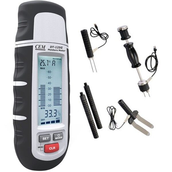 Cem DT-125G Çakmalı Ahşap ve Yapı Malzemesi Nem Ölçer Seti