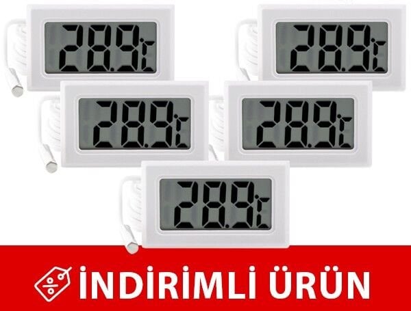 DC-1 Beyaz Pano Tipi Soketli Termometre (5´ li Paket)