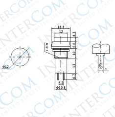IC-187 Buton Ø12mm Normalde Kapalı (ters Kontak)