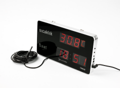 Luvinka TR903B 5m Kablolu Termometre Saat-Alarm