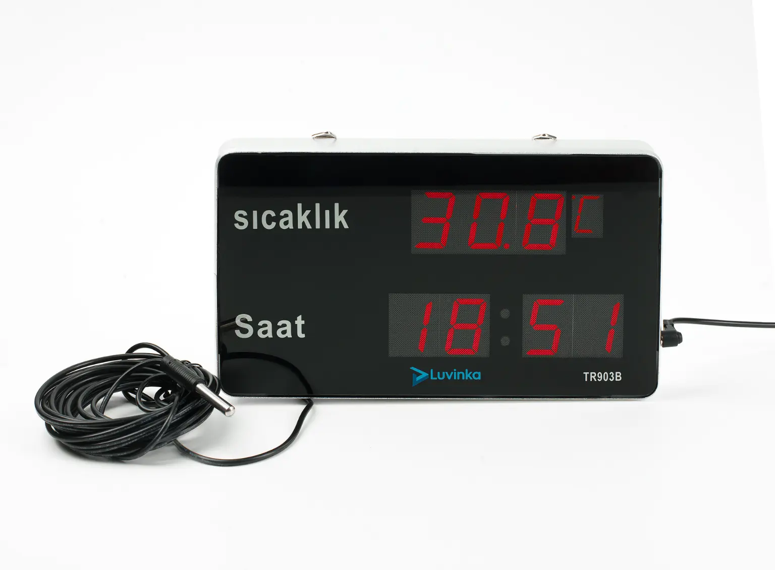 Luvinka TR903B 5m Kablolu Termometre Saat-Alarm