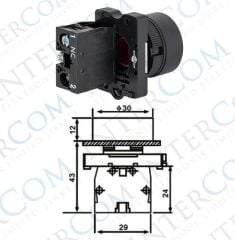 LAY5-EA42 22mm Buton Normalde Kapalı Kontak