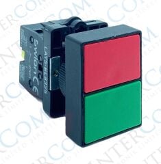 LAY5-EL8325 22mm İkiz Buton Yeşil Kırmızı