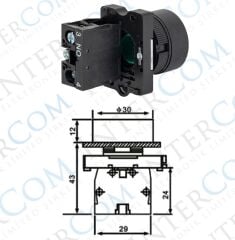 LAY5-EA 22mm Buton Normalde Açık Kontak