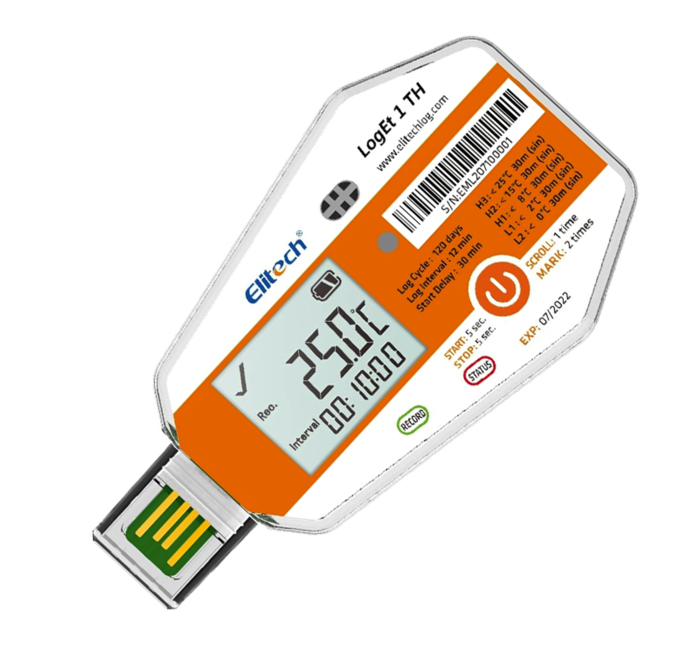 Elitech LogEt 1-TH Tek Kullanımlık Sıcaklık ve Nem Data Logger