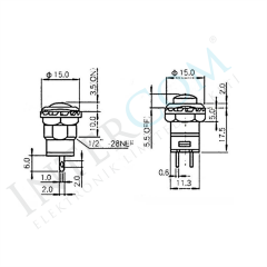 IC-185D BUTON PLASTİK KALICILI 12MM 2P