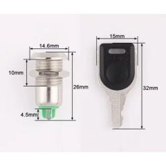 12mm Metal Button 2 Anahtarlı