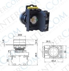 LAY25-EA 22mm Buton Normalde Açık Kontak