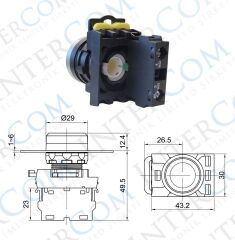 LAY25-EA 22mm Buton Normalde Açık Kontak
