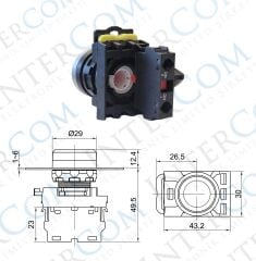 LAY25-EA42 22mm Buton Normalde Kapalı Kontak