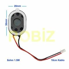 Hoparlör 1.5W 8ohm 20x30mm