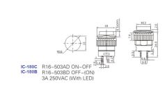 IC-180B 16mm Işıklı Buton Yaylı