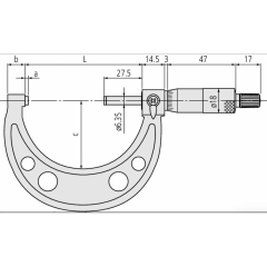 Mitutoyo 102-301 Dış Çap Mikrometresi 0-25 mm