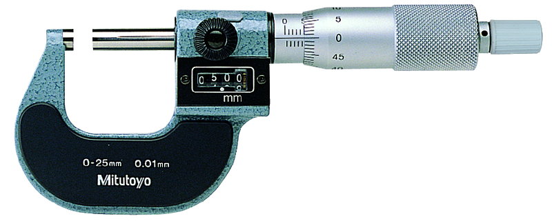 Mitutoyo 193-101 Numaratörlü Dış Çap Mikrometresi 0-25/0.01mm