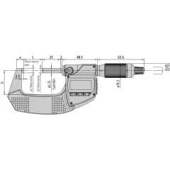 Mitutoyo 293-140-40 Dijital Dış Çap Mikrometresi 0-25mm