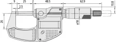 Mitutoyo 293-241-30 Dijital Dış Çap Mikrometre IP65 25-50 mm
