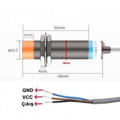 LJC18A3-H-Z/BX Kapasitif Sensör Npn No
