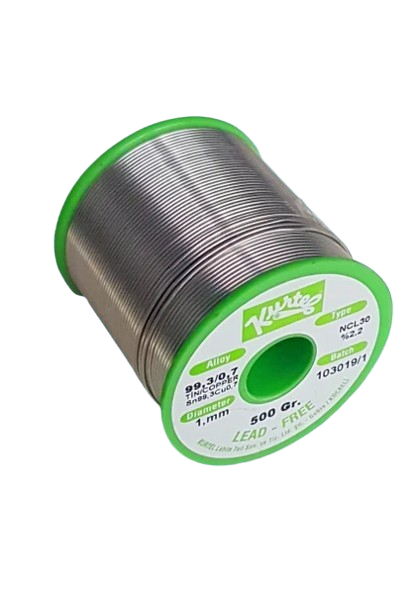 Kurtel Sn99.3 / Cu 0.7 Kurşunsuz (NoClean) Lehim Teli 1 mm - 500gr