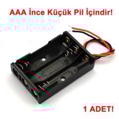 3'lü AAA İnce Pil Yuvası