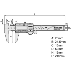 Mitutoyo 500-197-30 Dijital Kumpas 200mm