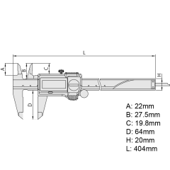 Mitutoyo 500-754-20 IP67 Dijital Kumpas 300mm