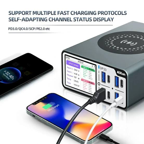 AiXun DP20 Masaüstü Akıllı Hızlı Şarj Cihazı (PD / QC / SCP / FCP Uyumlu – 200W