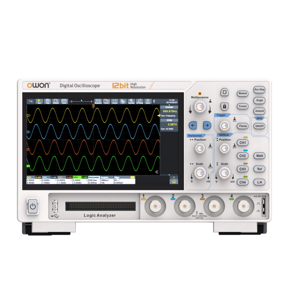 Owon ADS914A 125 MHz 4 Kanal 2 GSa/s 12 Bit Multi-fonksiyonel Dijital Osiloskop