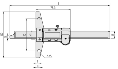 Mitutoyo 571-203-30 Dijital ABS AOS Derinlik Ölçer 0-300 mm