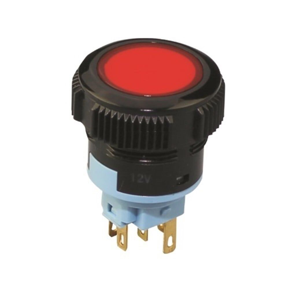 19mm Plastik Led'li Yaylı Buton Renkli Kapak