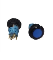 19mm Plastik Led'li Yaylı Buton Renkli Kapak