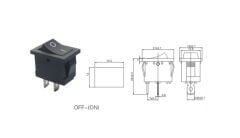 IC-124 Mini Işıksız YAYLI Anahtar OFF-MOM 2P