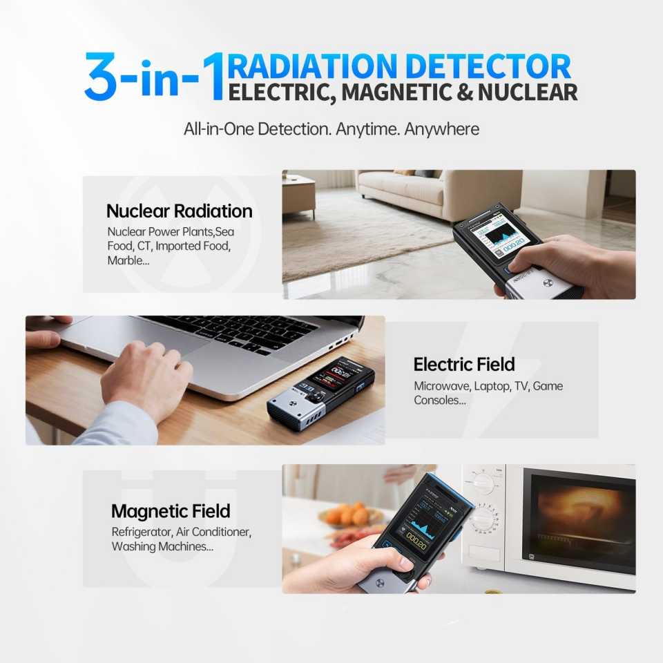Fnirsi GC-03 BK Çok Fonksiyonlu Radyasyon Detektörü Test Cihazı