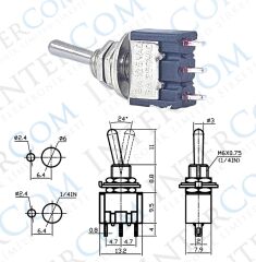IC-139 Toggle Switch ON-OFF Ø6mm MTS-102