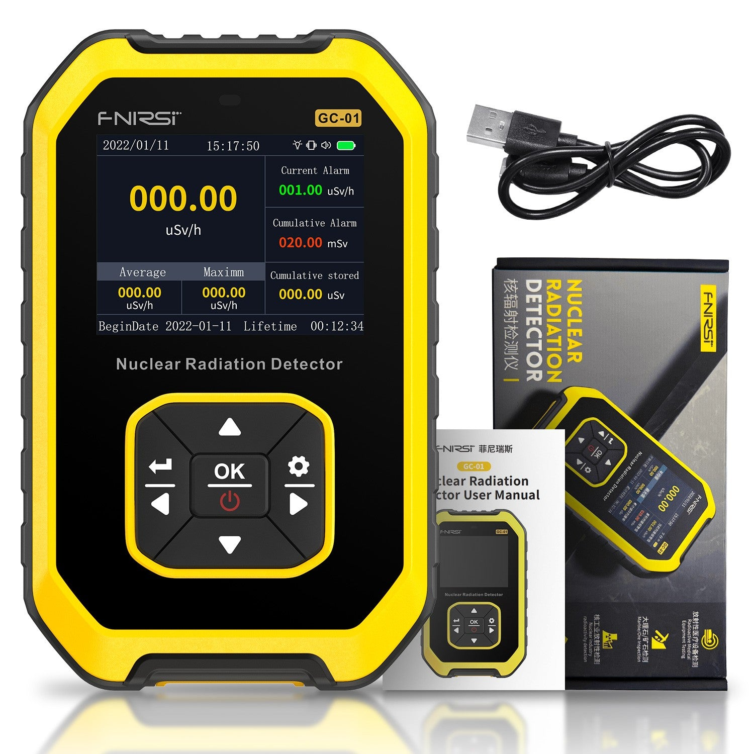 Fnirsi GC-01 Nükleer Radyasyon Test Cihazı Dedektörü