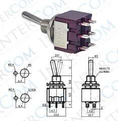 IC-144A Toggle Switch ON-OFF (kaliteli) Ø6mm MTS-202