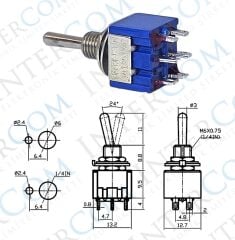 IC-145 Toggle Switch ON-OFF-ON Ø6mm MTS-203
